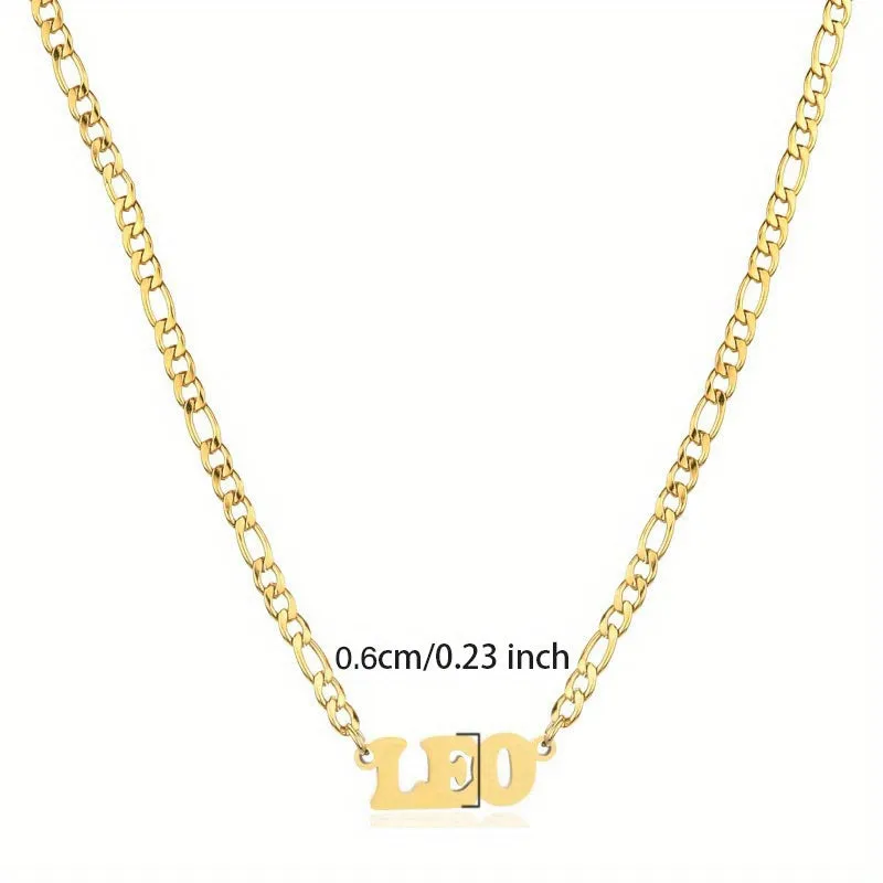 1pc Exquisite Stainless Steel Twelve Letter Pendant Necklace - Durable, Hypoallergenic, and Fashionable Jewelry Gift for Birthday and Special Occasions