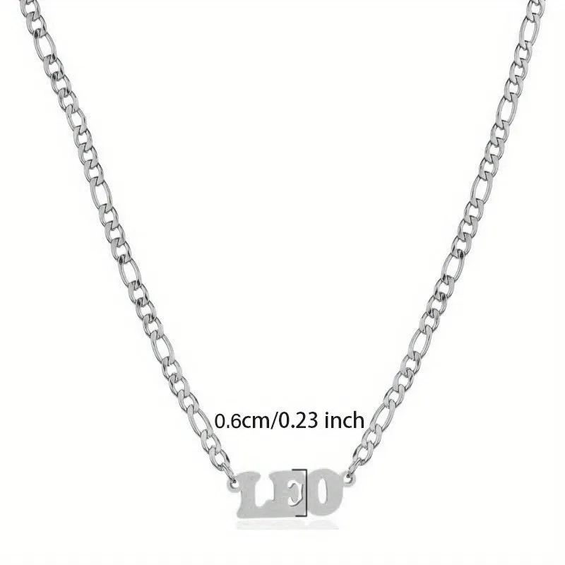 1pc Exquisite Stainless Steel Twelve Letter Pendant Necklace - Durable, Hypoallergenic, and Fashionable Jewelry Gift for Birthday and Special Occasions