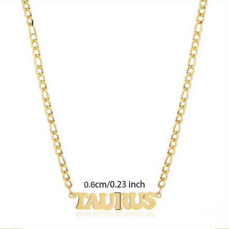 1pc Exquisite Stainless Steel Twelve Letter Pendant Necklace - Durable, Hypoallergenic, and Fashionable Jewelry Gift for Birthday and Special Occasions