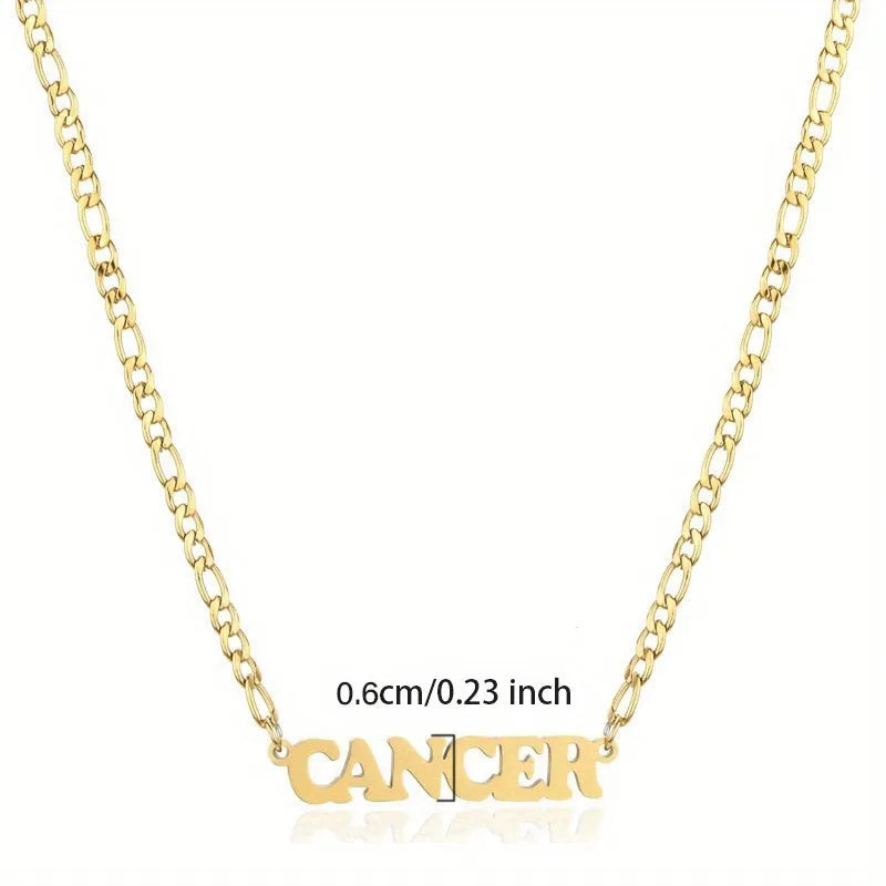 1pc Exquisite Stainless Steel Twelve Letter Pendant Necklace - Durable, Hypoallergenic, and Fashionable Jewelry Gift for Birthday and Special Occasions