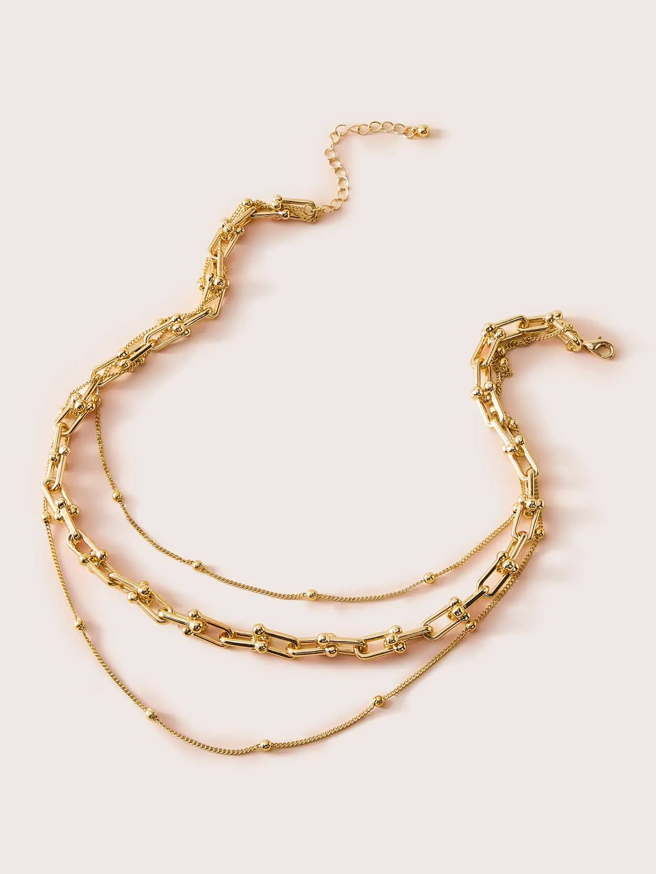 1pc Multi Layered Chain Linked Necklace