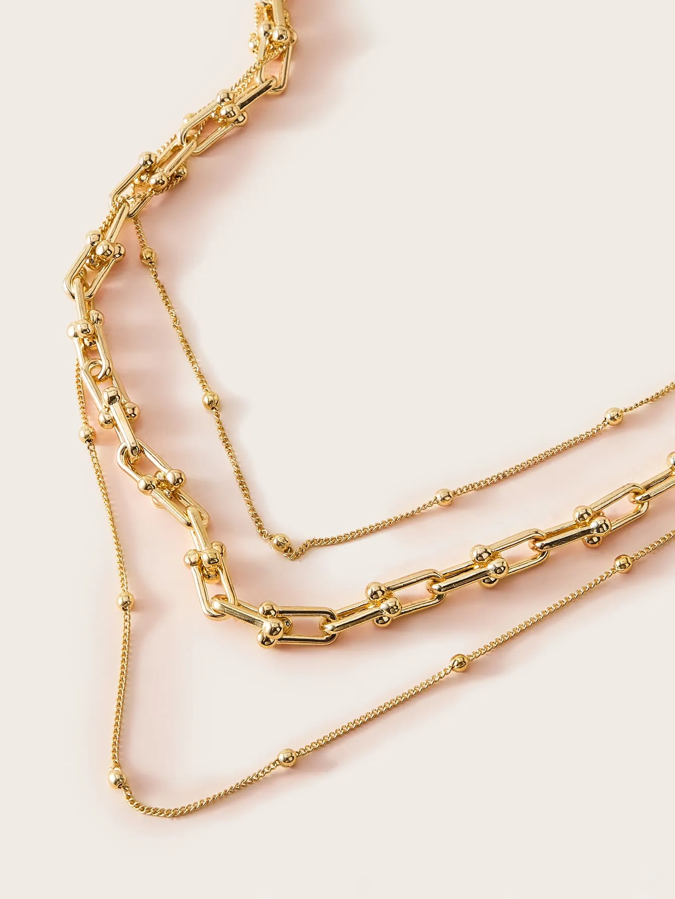 1pc Multi Layered Chain Linked Necklace