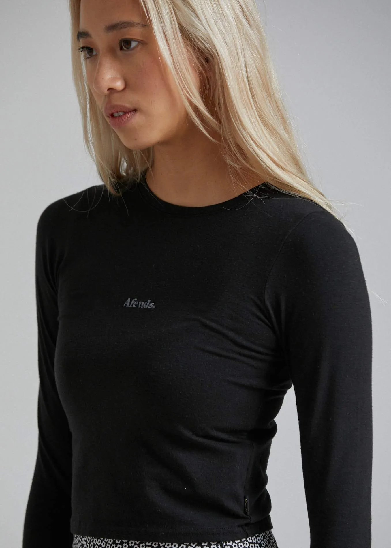 Afends Womens Eve - Hemp Long Sleeve Top - Black