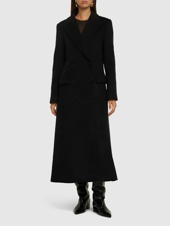 Alberta Ferretti   Double breasted knit long coat 