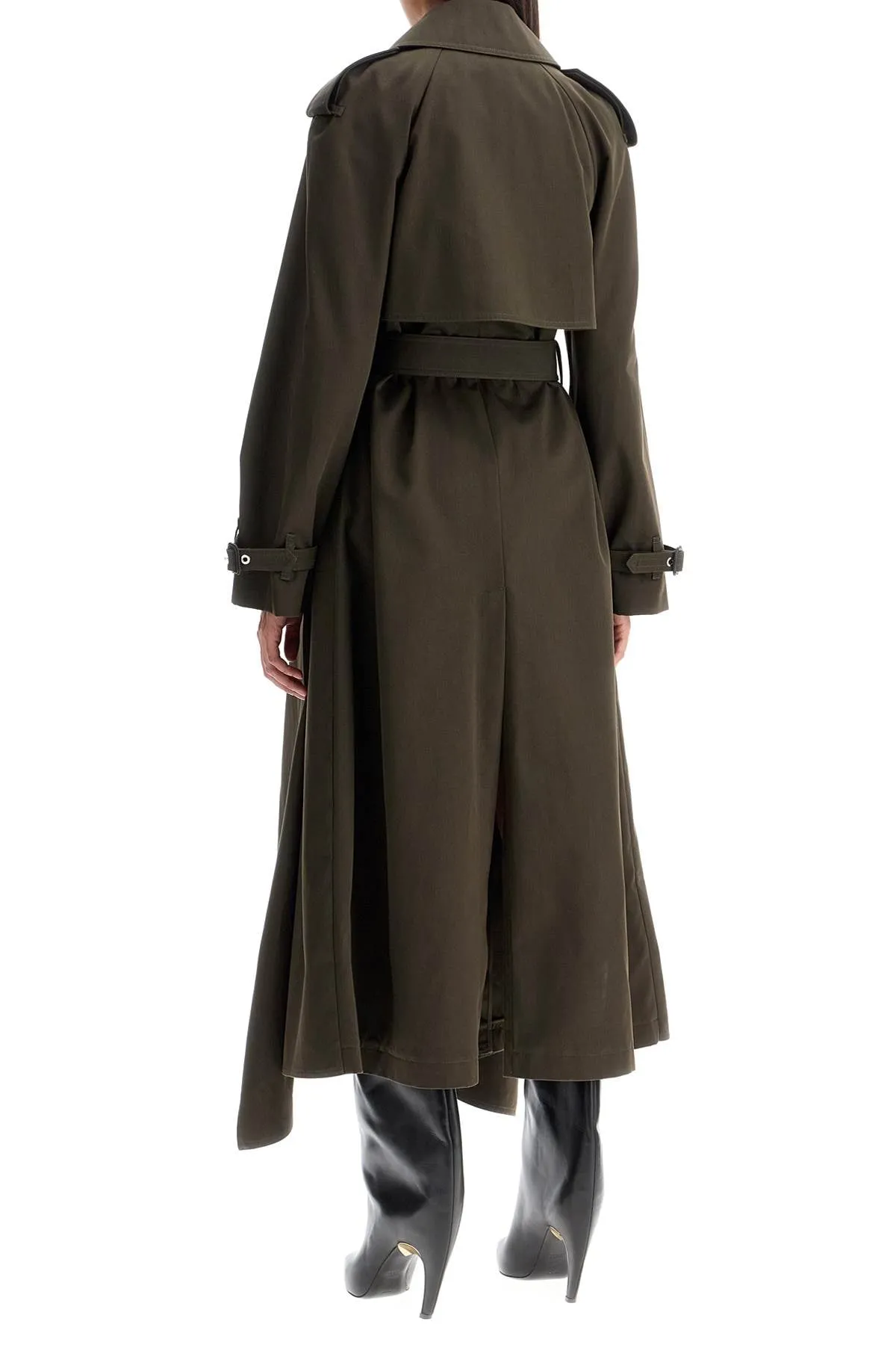 Alexander Mcqueen Double-Breasted Trench Coat With Draped