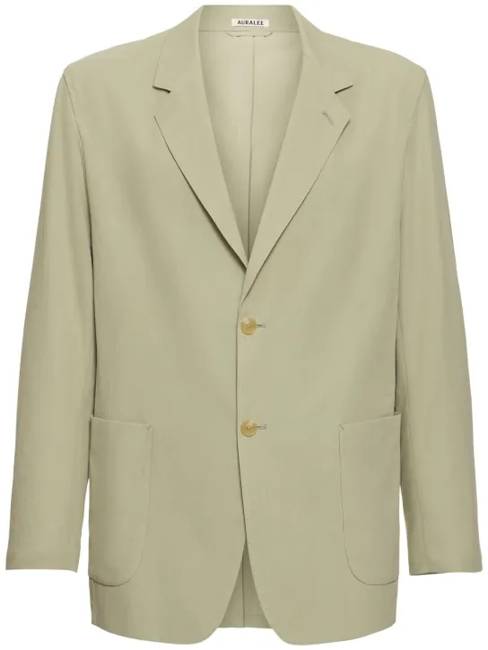 Auralee   Cotton &amp; silk Viyella relaxed fit blazer 