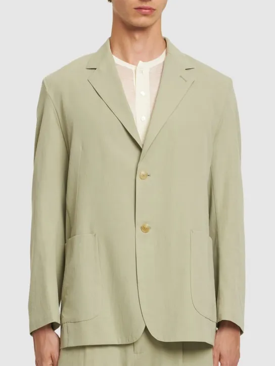 Auralee   Cotton &amp; silk Viyella relaxed fit blazer 