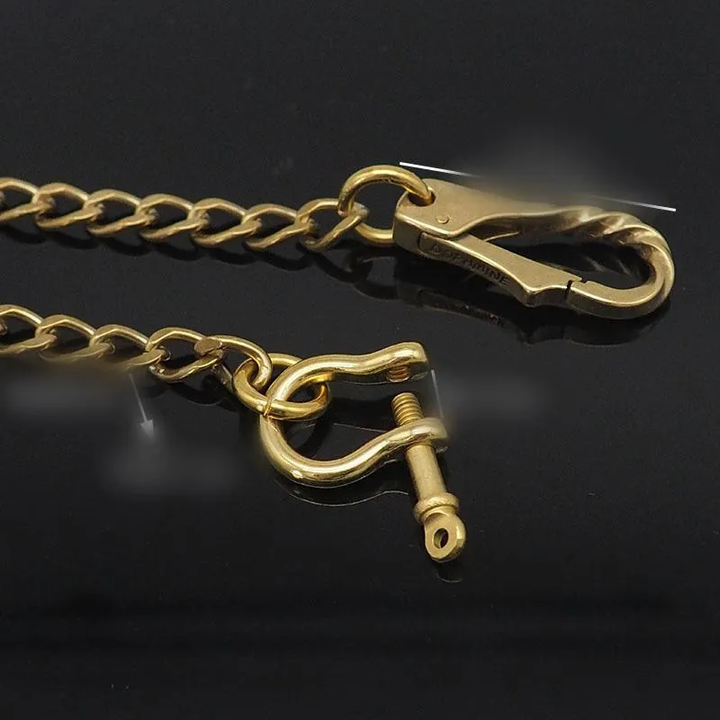 Badass Brass Wallet Chain 18'' Key Chain Gold Wallet Chain Pants Chain For Men