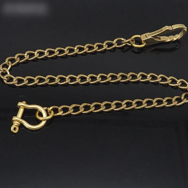 Badass Brass Wallet Chain 18'' Key Chain Gold Wallet Chain Pants Chain For Men