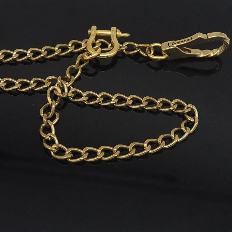 Badass Brass Wallet Chain 18'' Key Chain Gold Wallet Chain Pants Chain For Men