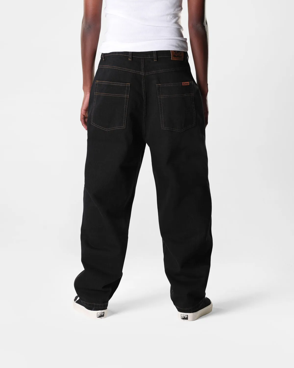 Baggy Denim Jeans, Washed Black  