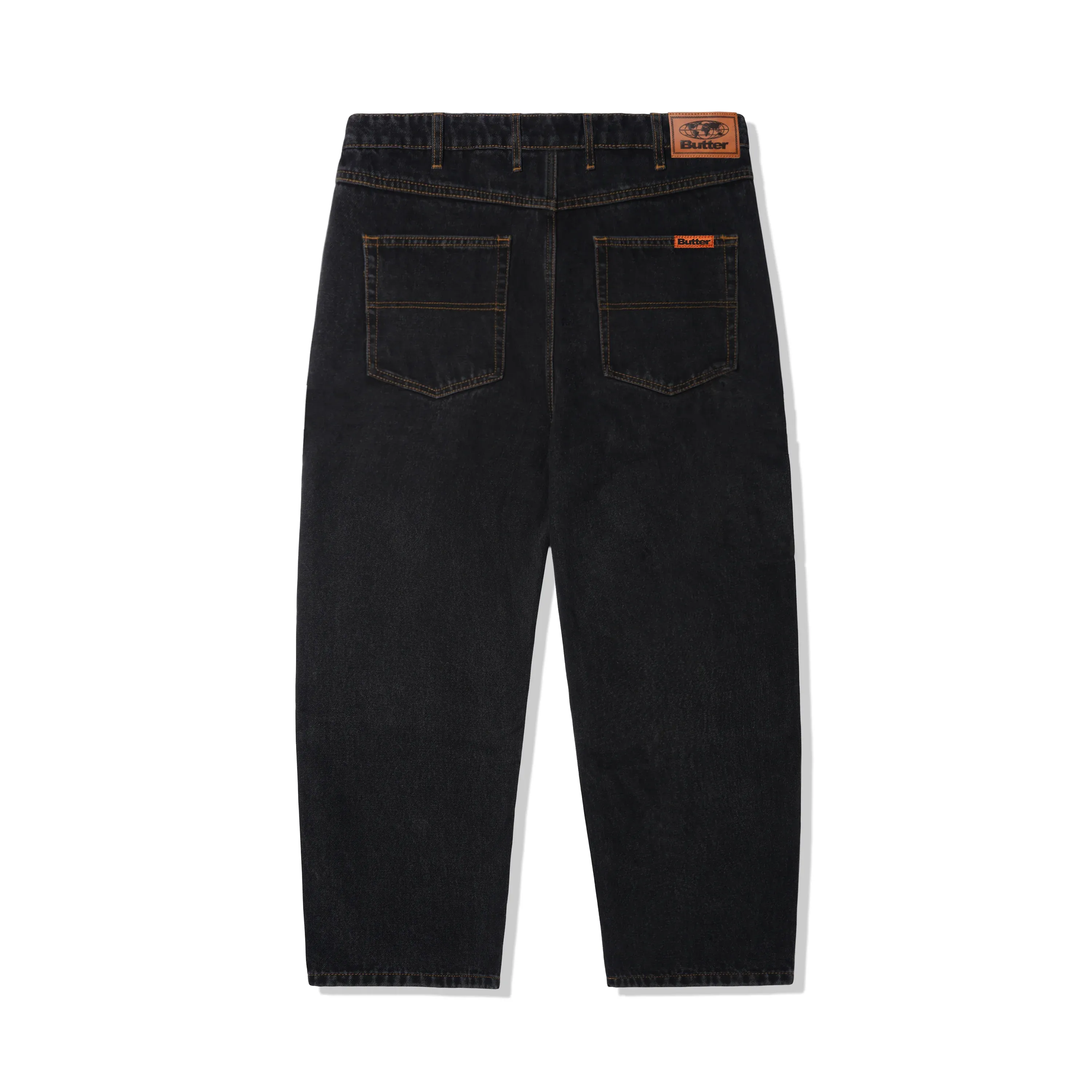 Baggy Denim Jeans, Washed Black  