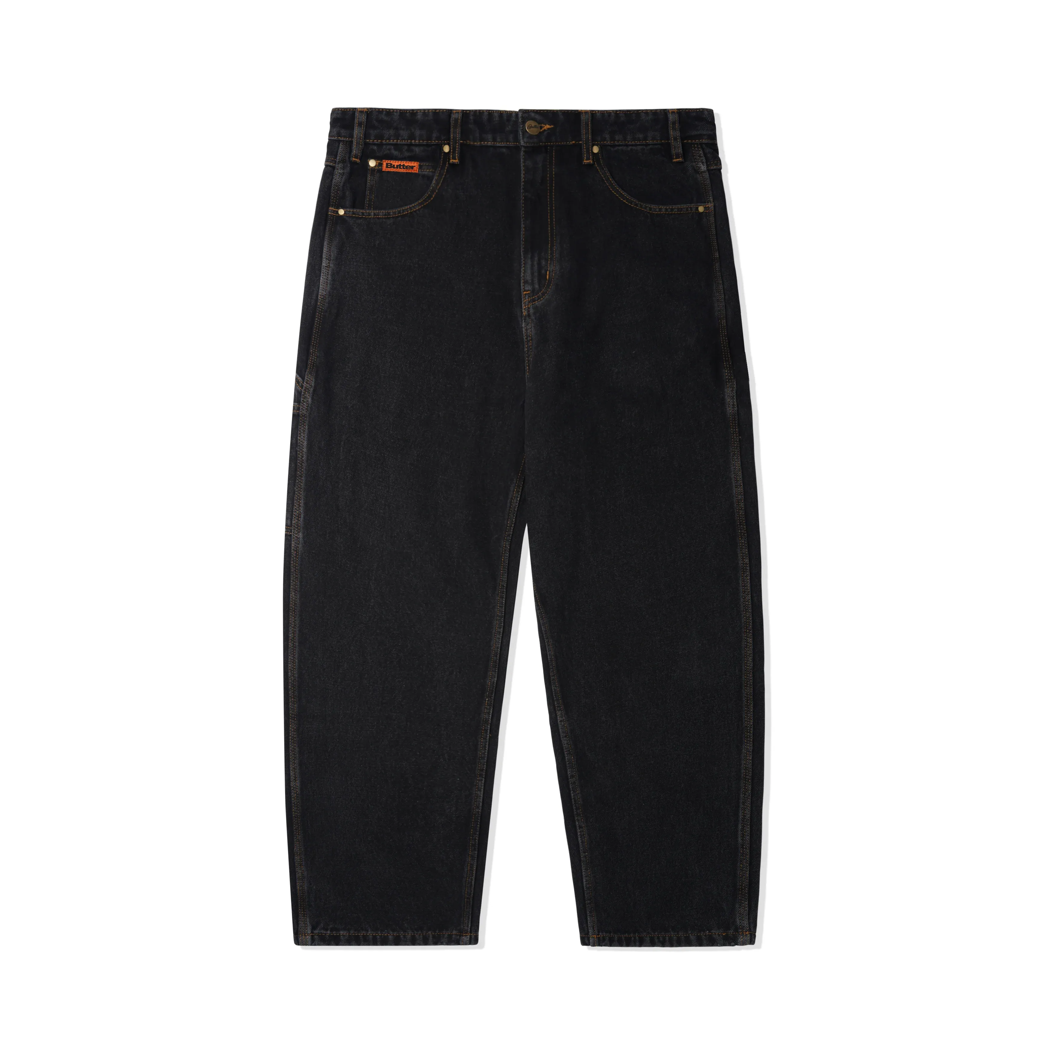 Baggy Denim Jeans, Washed Black  