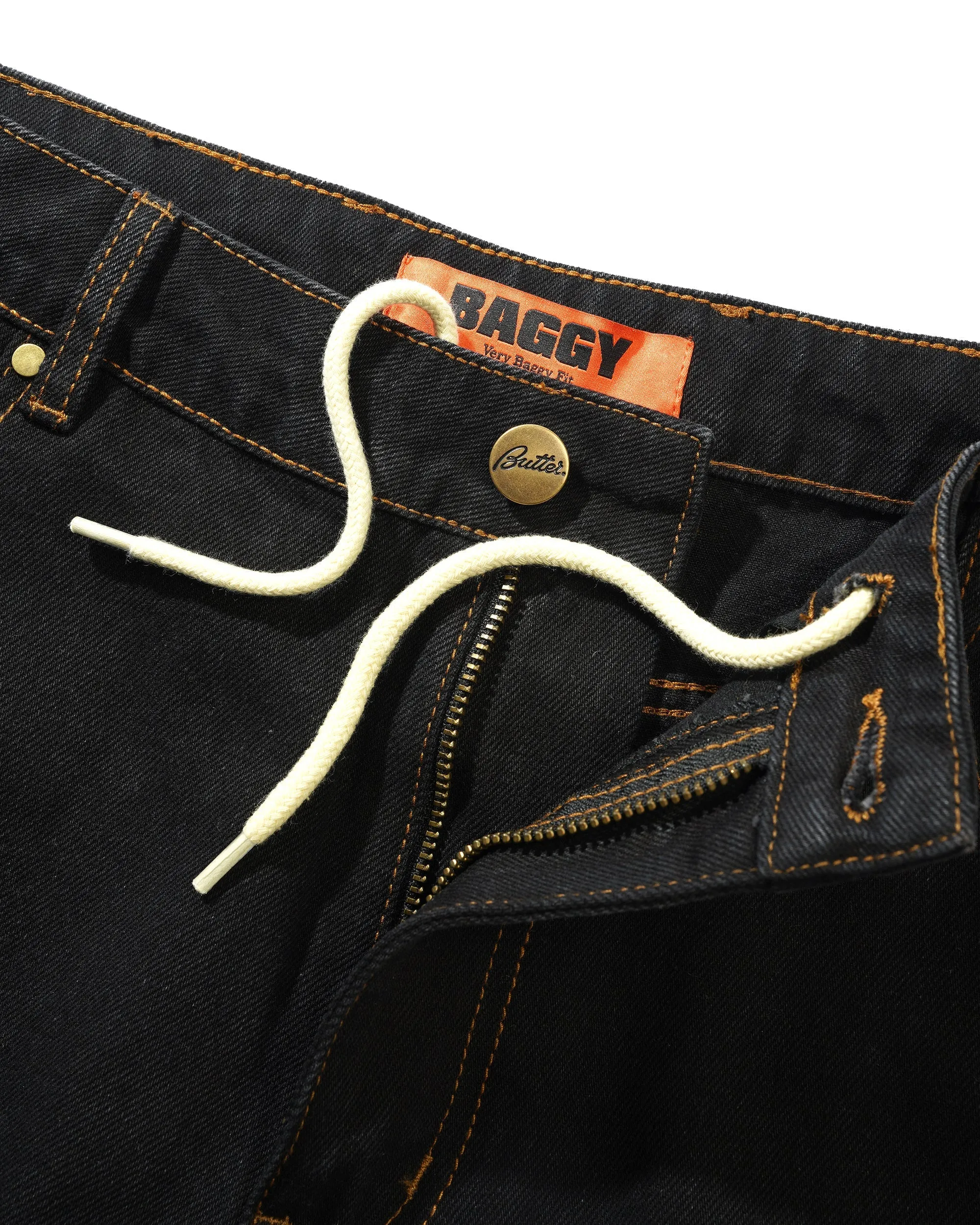 Baggy Denim Jeans, Washed Black  