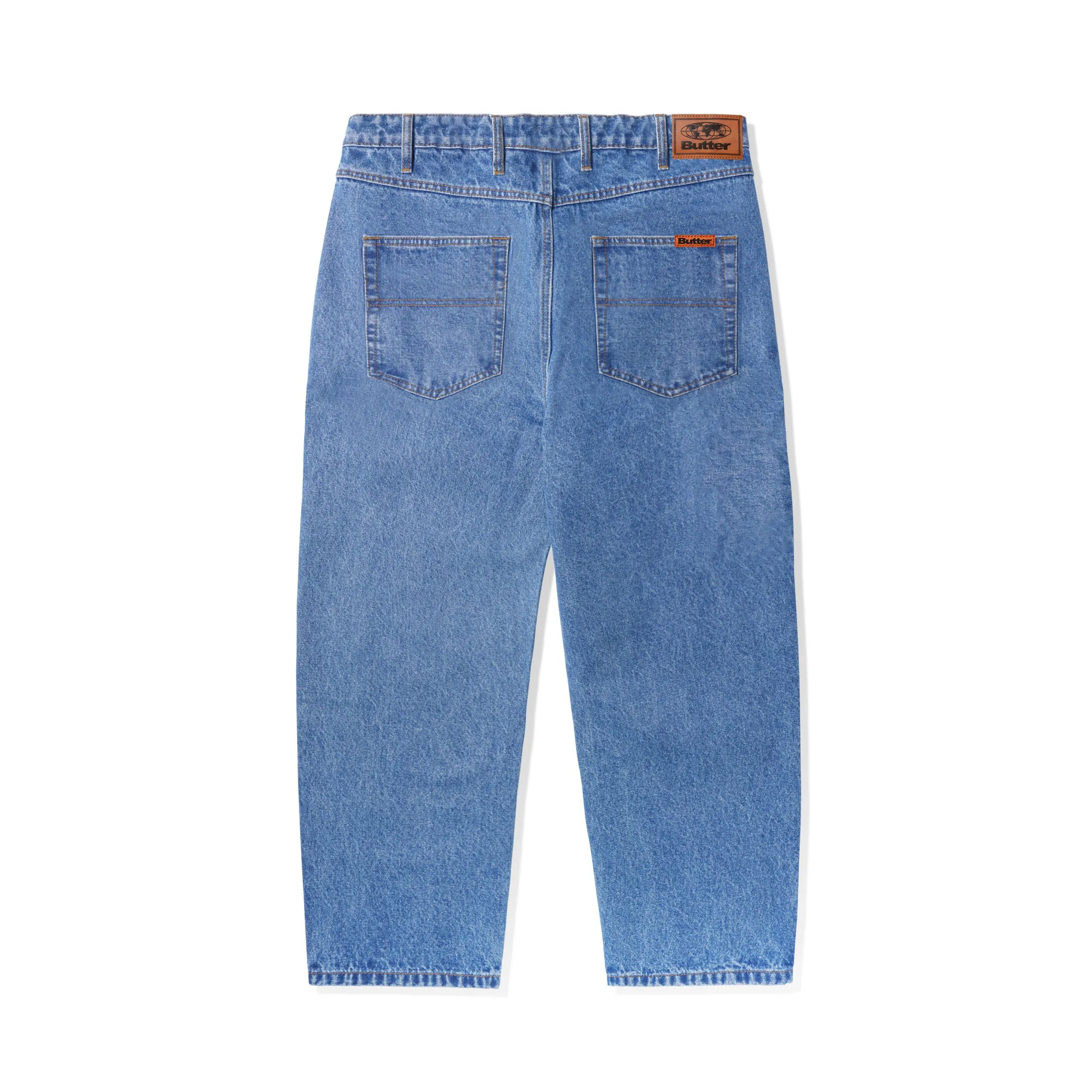 Baggy Denim Jeans, Washed Indigo