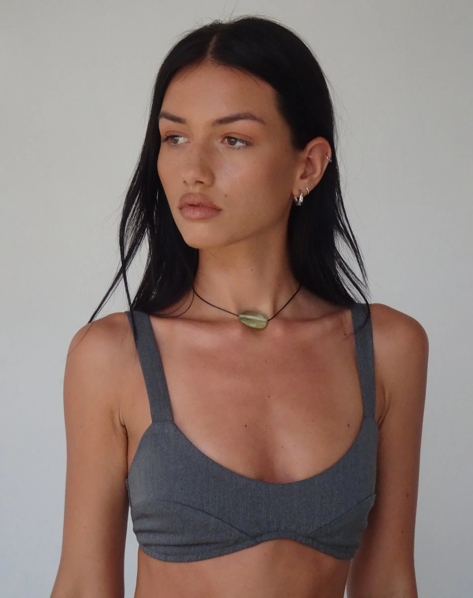 Belva Bralette in Tailoring Charcoal