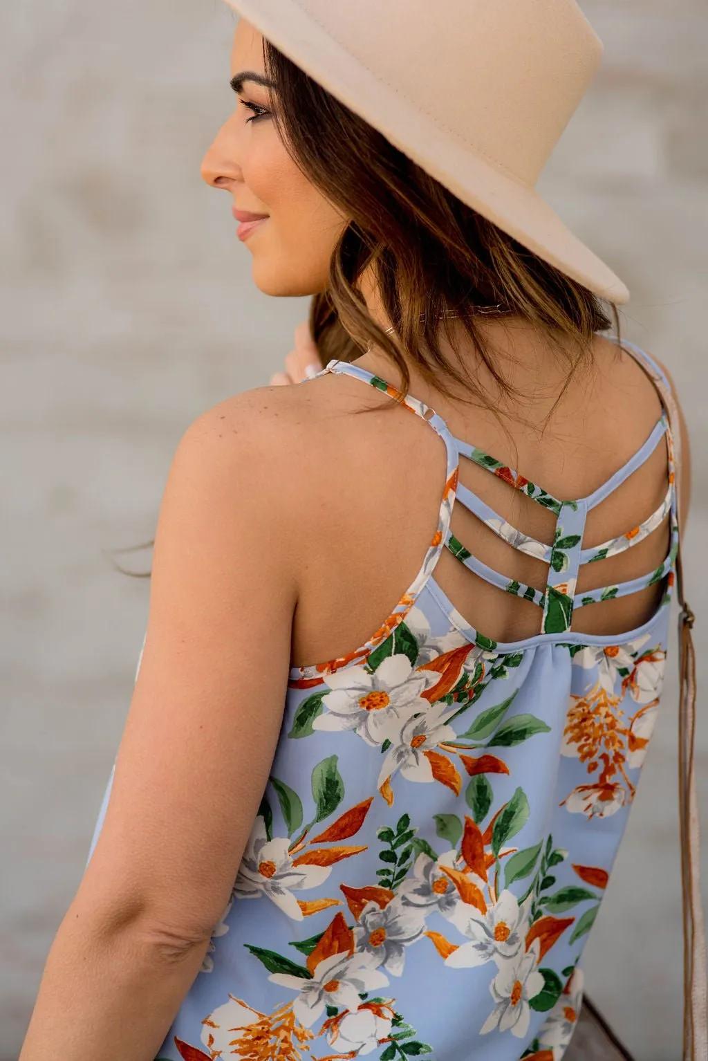 Blossoming Thin Strapped Tank