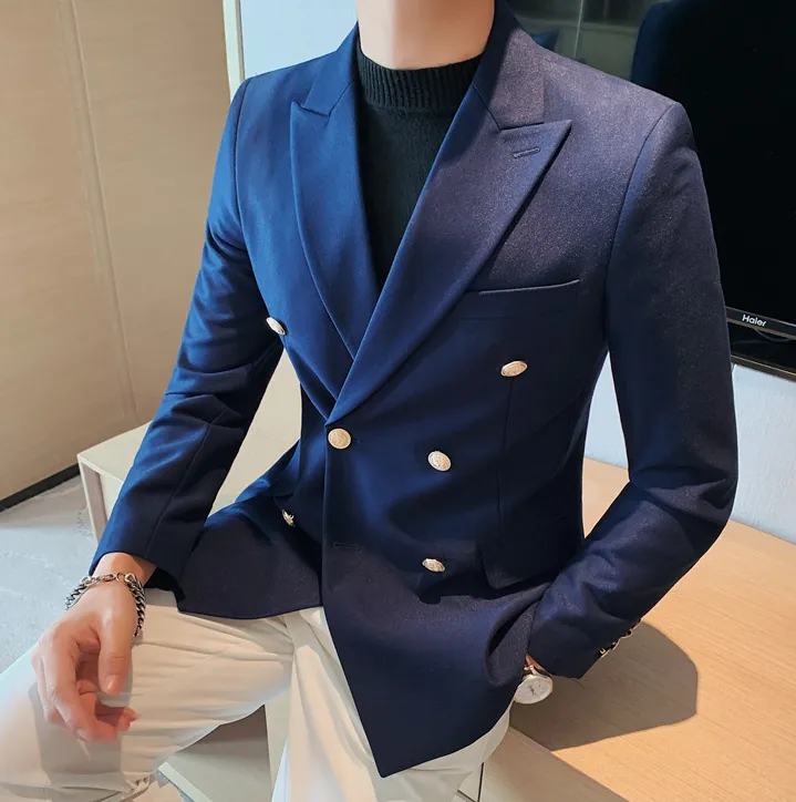 Blue Double Breasted One Piece Blazer