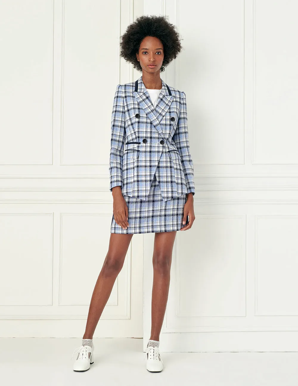 BORA AKSU Tartan check double-breasted blazer