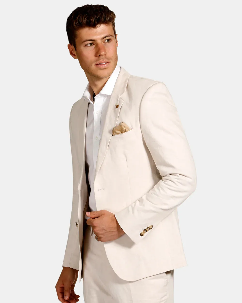 BROOKSFIELD - Essential Linen Blend Blazer - Oatmeal