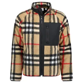 BURBERRY NORTON WOOL MIX ARCHIVE BEIGE CHECK JACKET