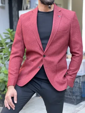 Burgundy Slim Fit Blazer by GentWith.com | Free Worldwide Shipping