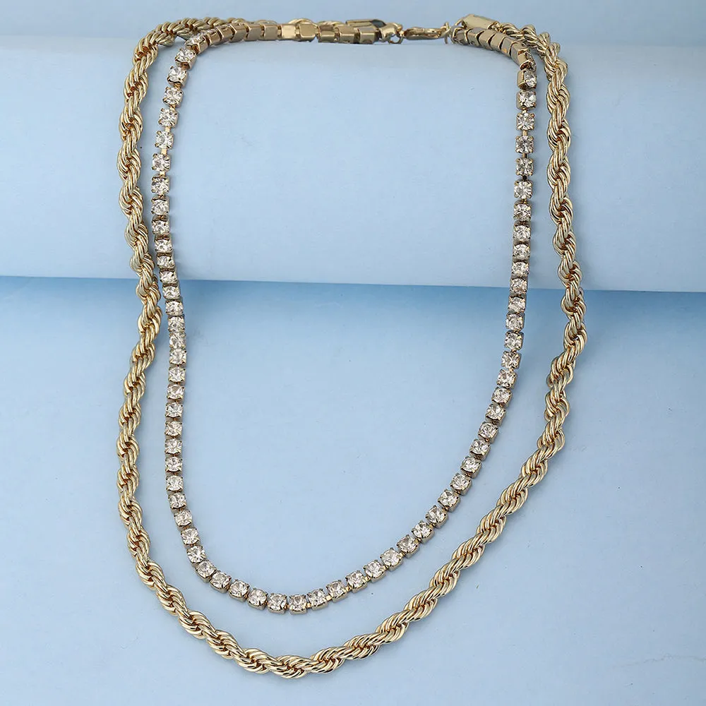 Carlton London Gold-Plated Layered Necklace Fjn3884