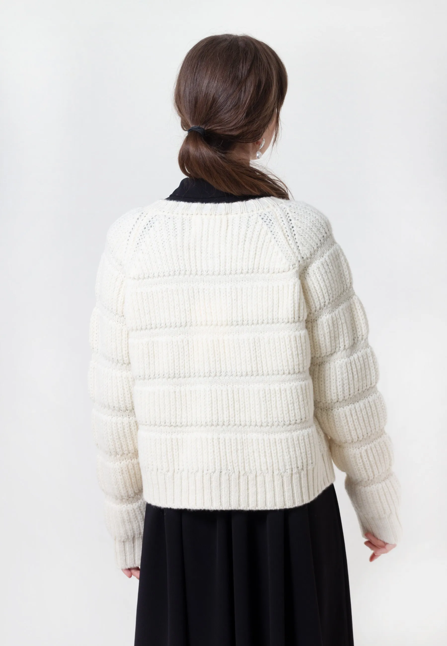 Chunky Tubes Cardi - whisper white