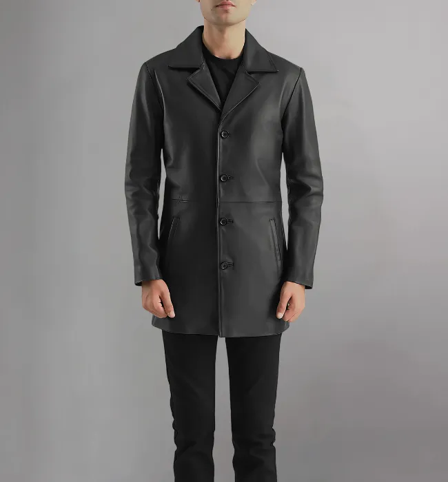 Classmith Black Leather Coat