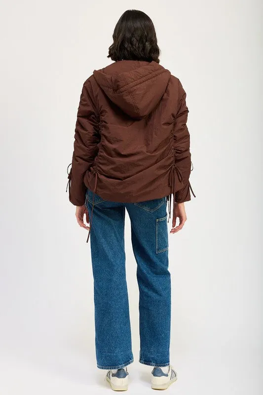 Cloud Hopper Brown Hooded Puffer Jacket