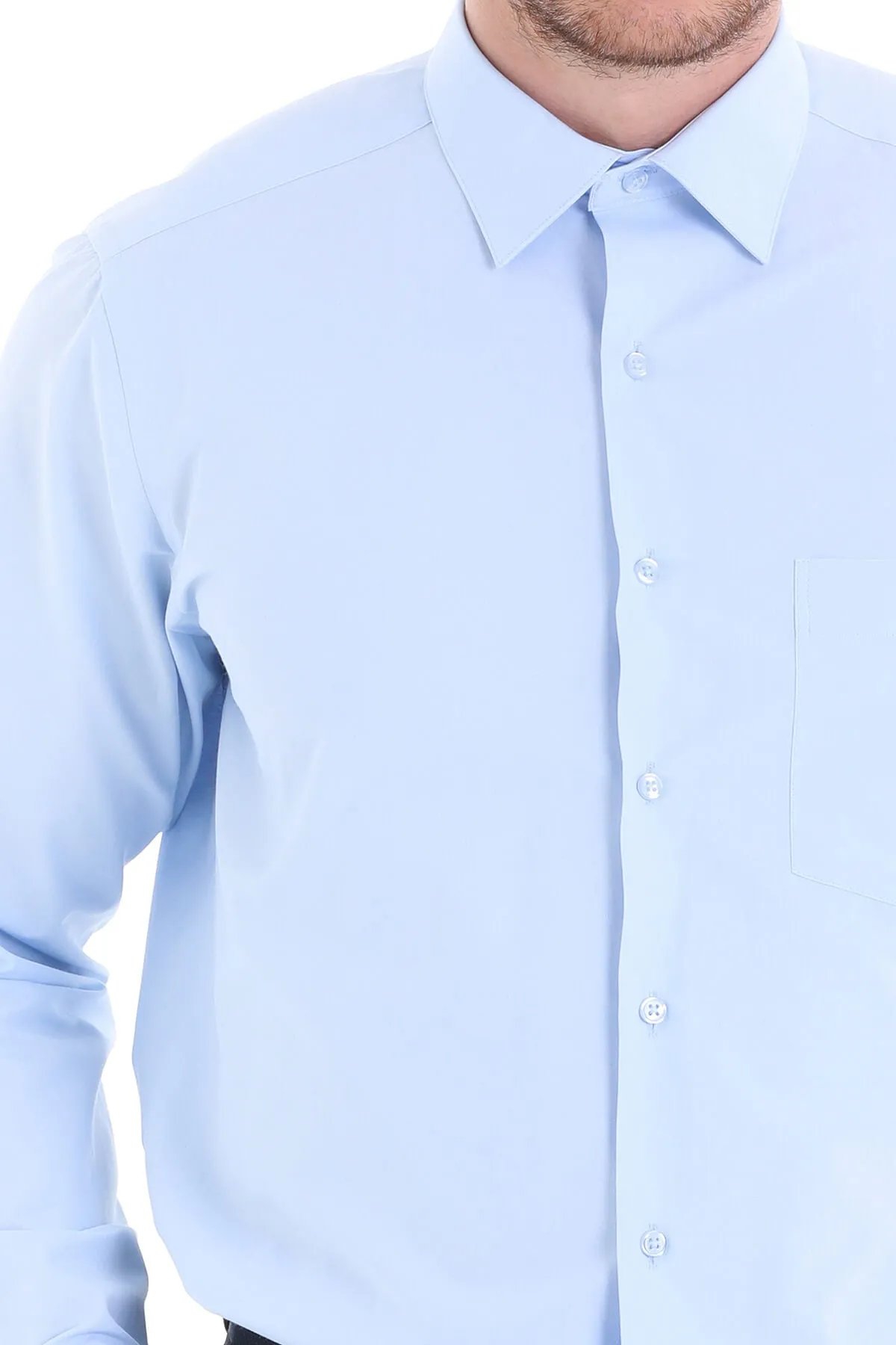 Comfort Fit Classic Collar Light Blue Dress Shirt