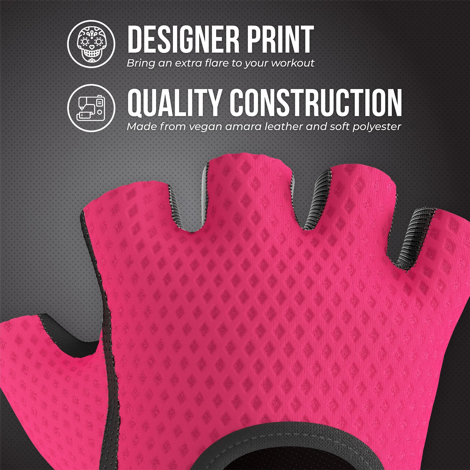 Contraband Pink Label 5307 Womens Design Series Diamond Mesh Lifting Gloves (Pair)