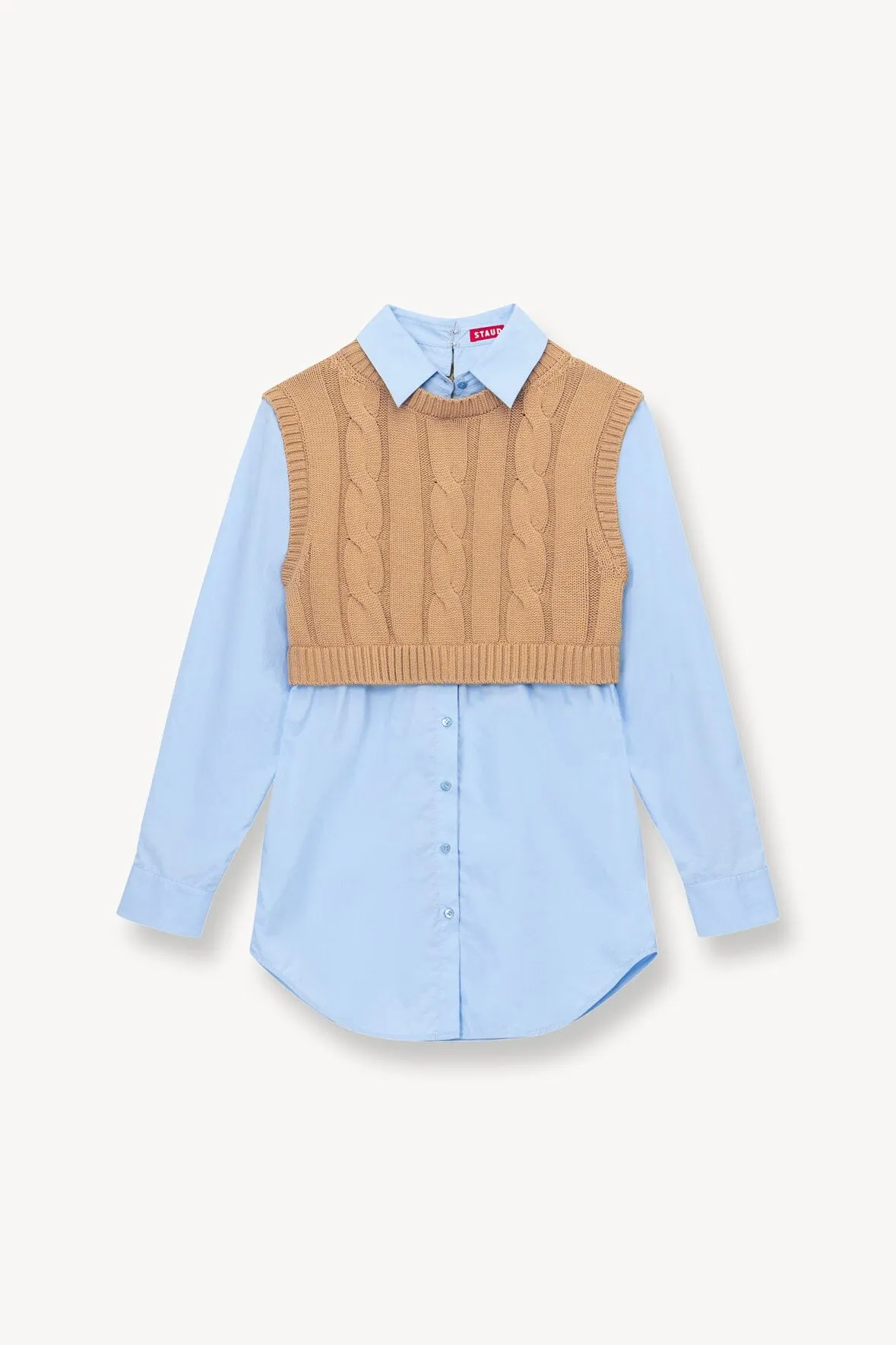 COOPER TOP | CAMEL FRENCH BLUE