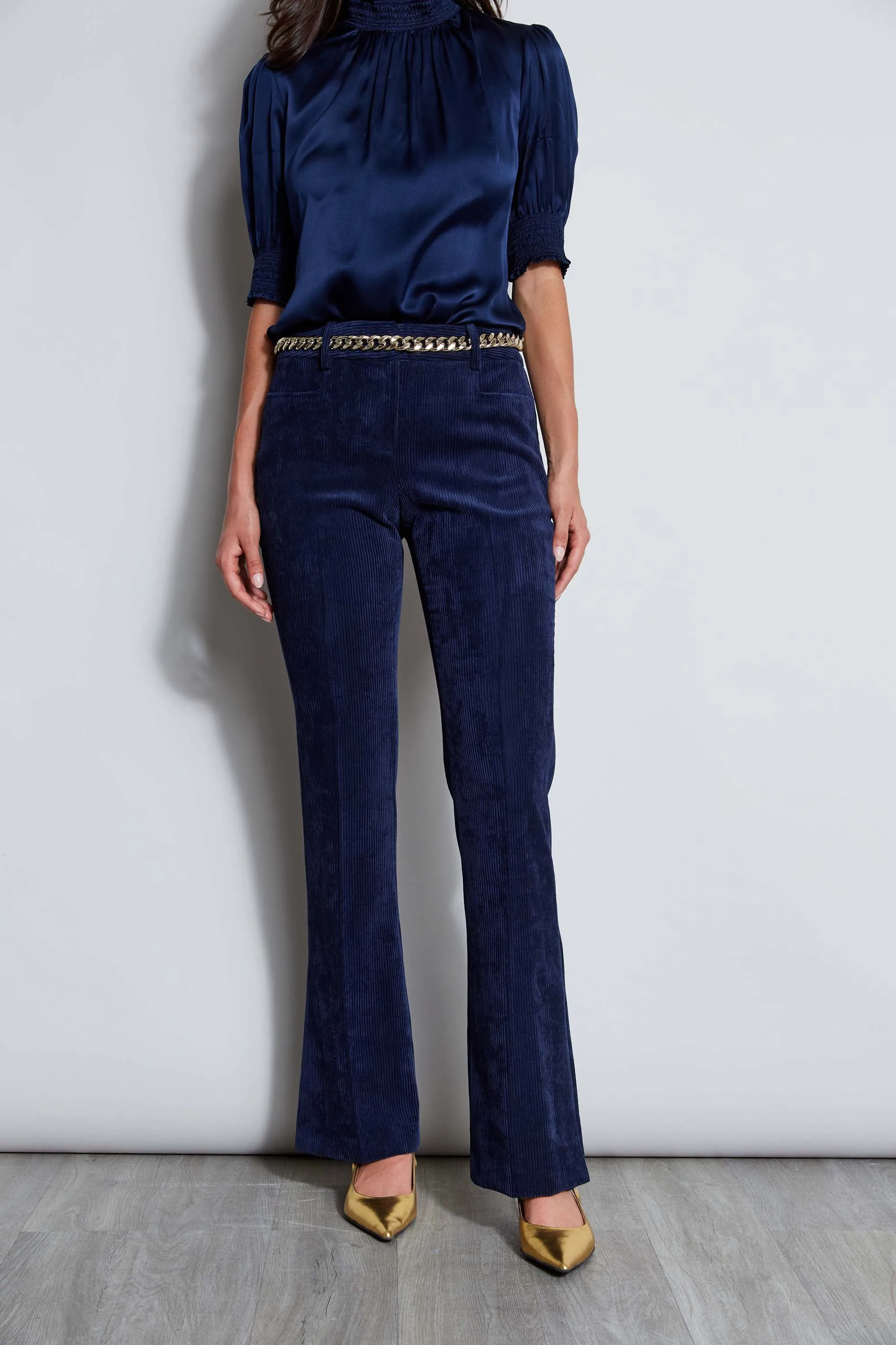 Corduroy Fit & Flare Slit Pant