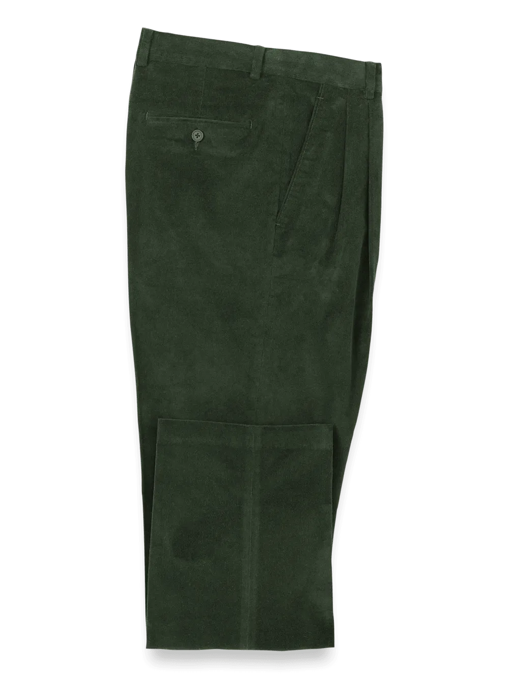 Cotton Stretch Corduroy Pants - Forest Green