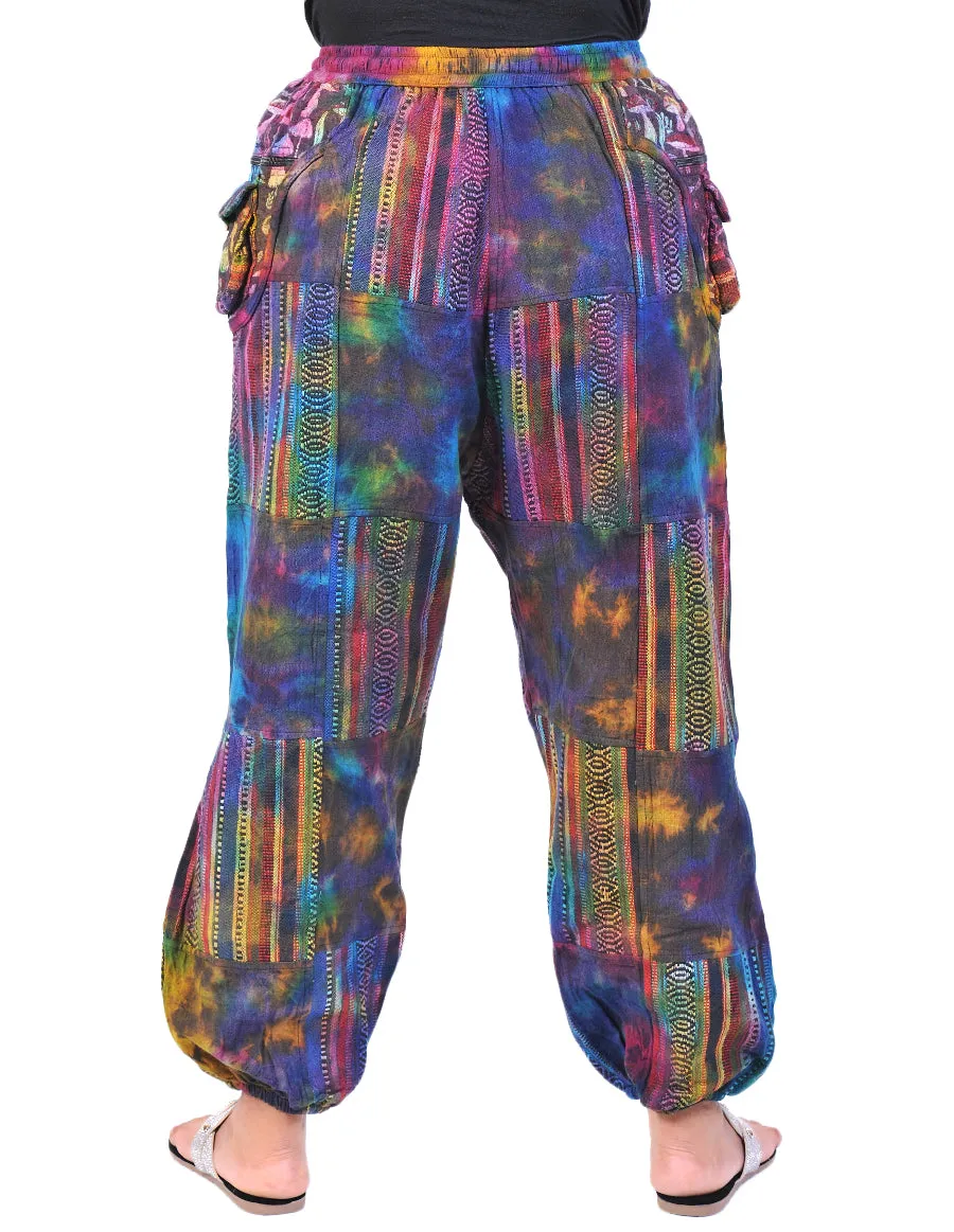 Cotton Tie Dye Patches Unisex Joggers