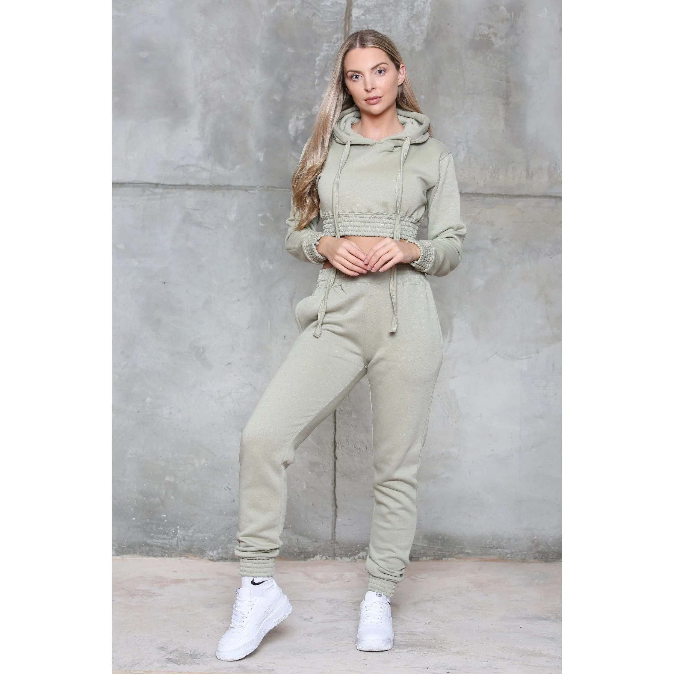 Cropped Hooded Jogger Set