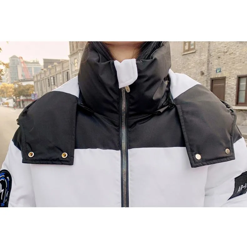 Cropped Hooded Loose Fit Thickened Puffer Jacket