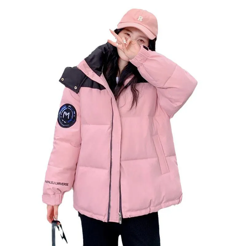 Cropped Hooded Loose Fit Thickened Puffer Jacket