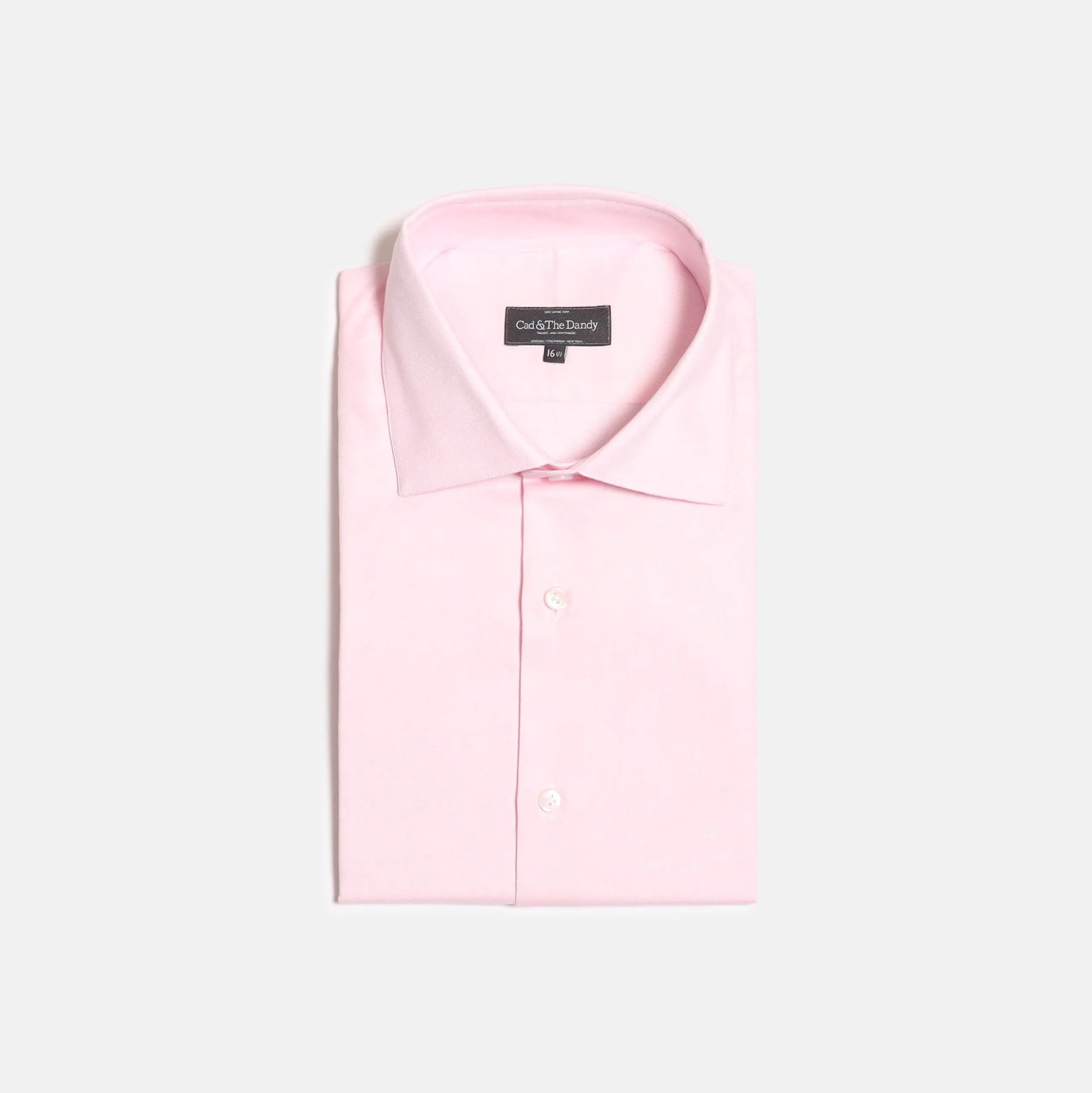 Cutaway Collar Shirt in Pink Plain Weave