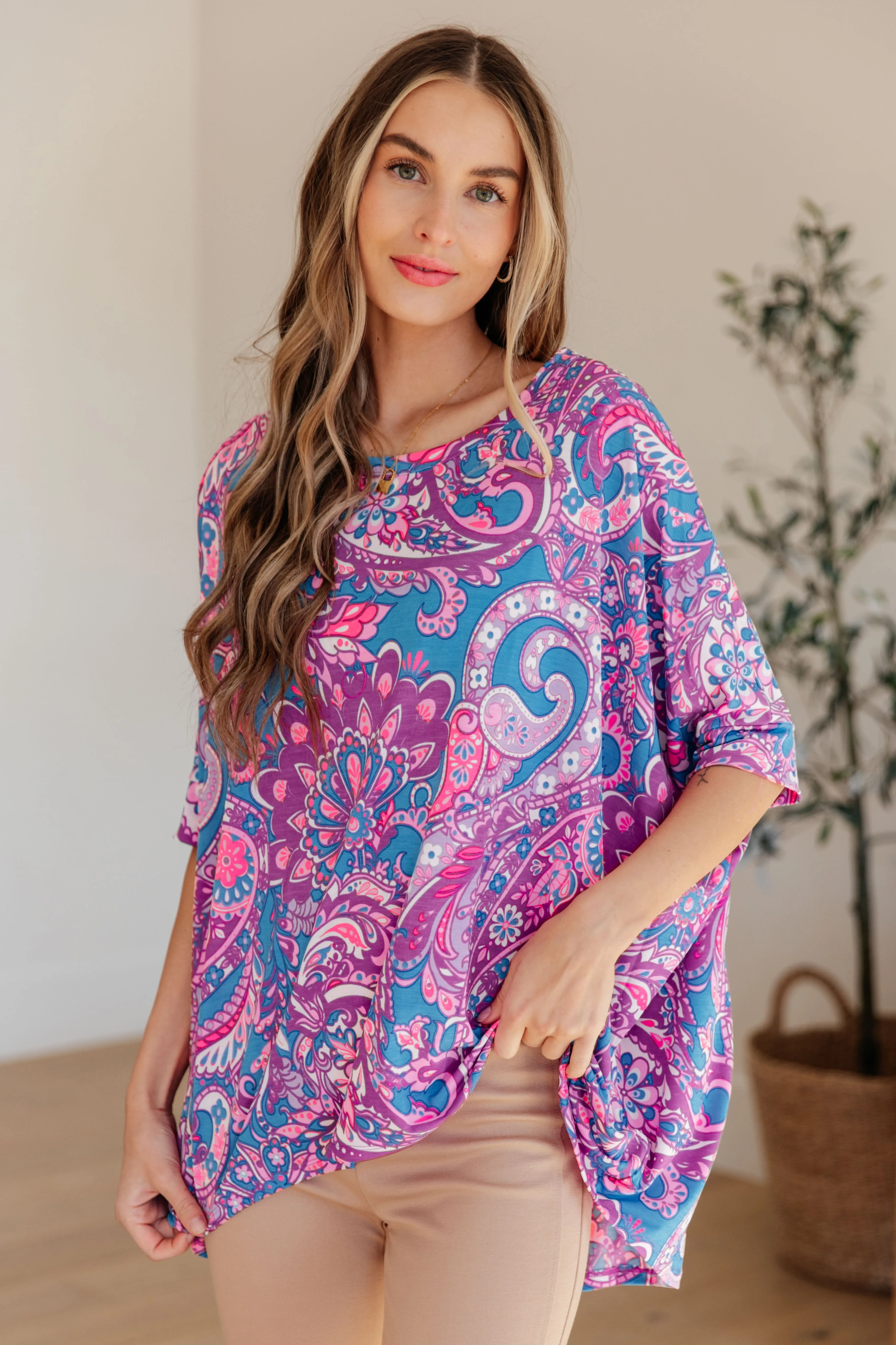 Dear Scarlett Essential Blouse in Purple Paisley