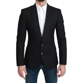 Dolce & Gabbana Elegant Black Virgin Wool Formal Blazer