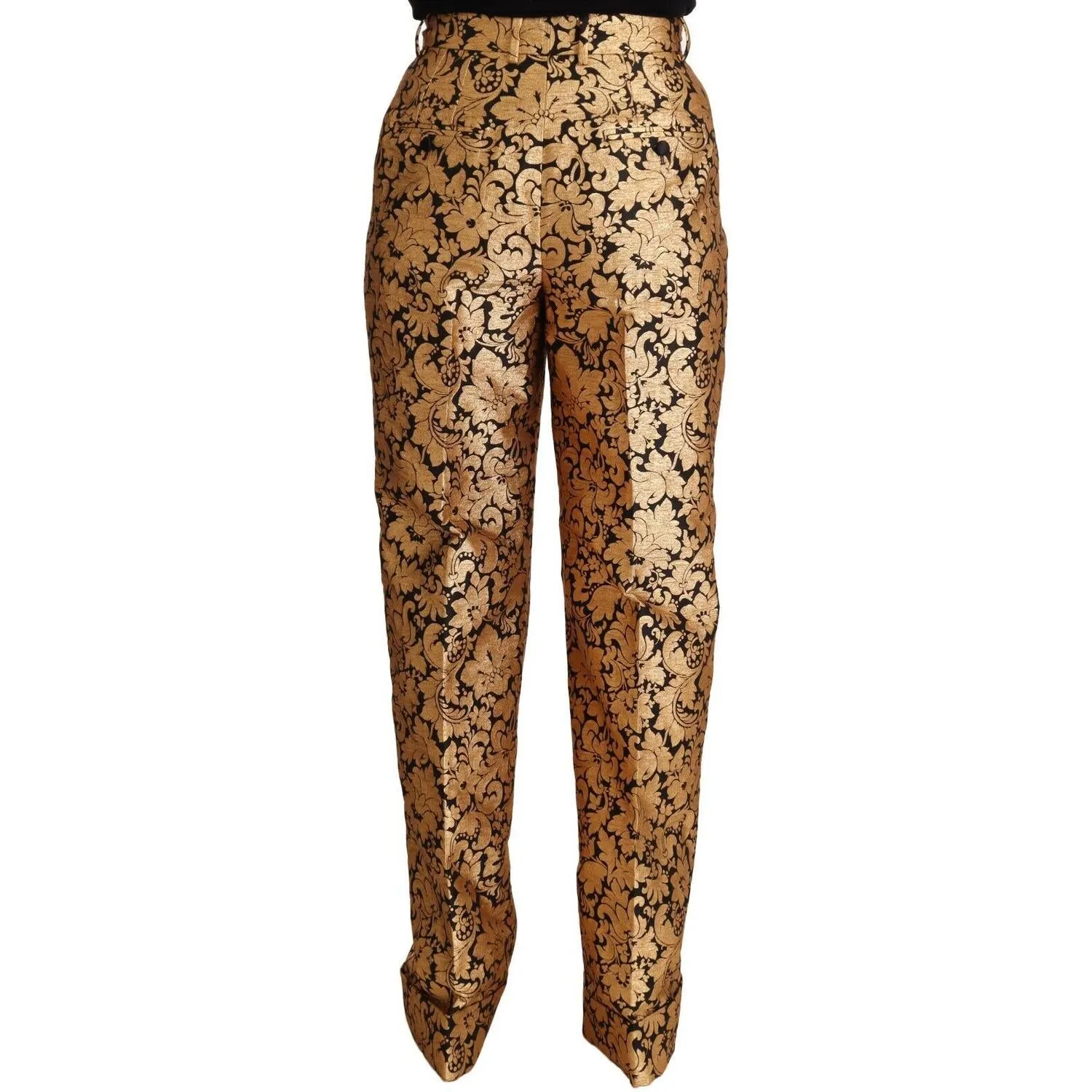 Dolce & Gabbana Elegant Floral Jacquard High Waist Trousers