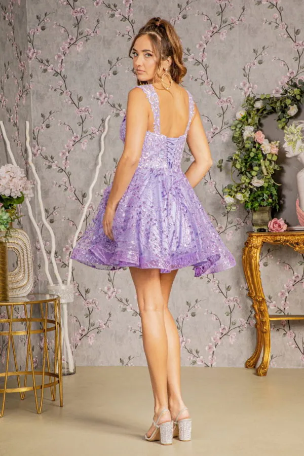 Elizabeth K - GS3187 - Butterfly Applique Sweetheart Neckline Cocktail Dress - Short