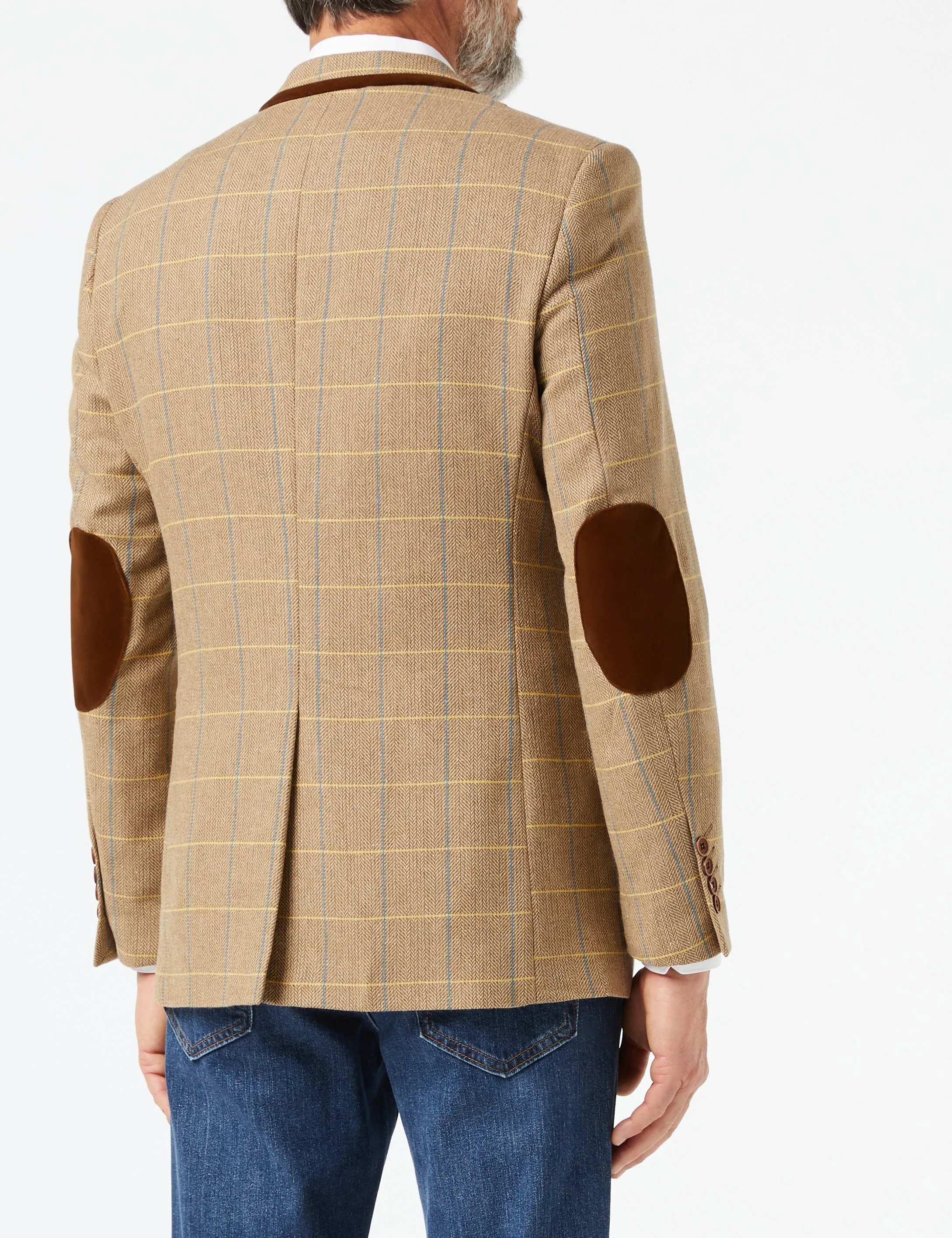 ELTON - Light Brown Tweed Check Blazer