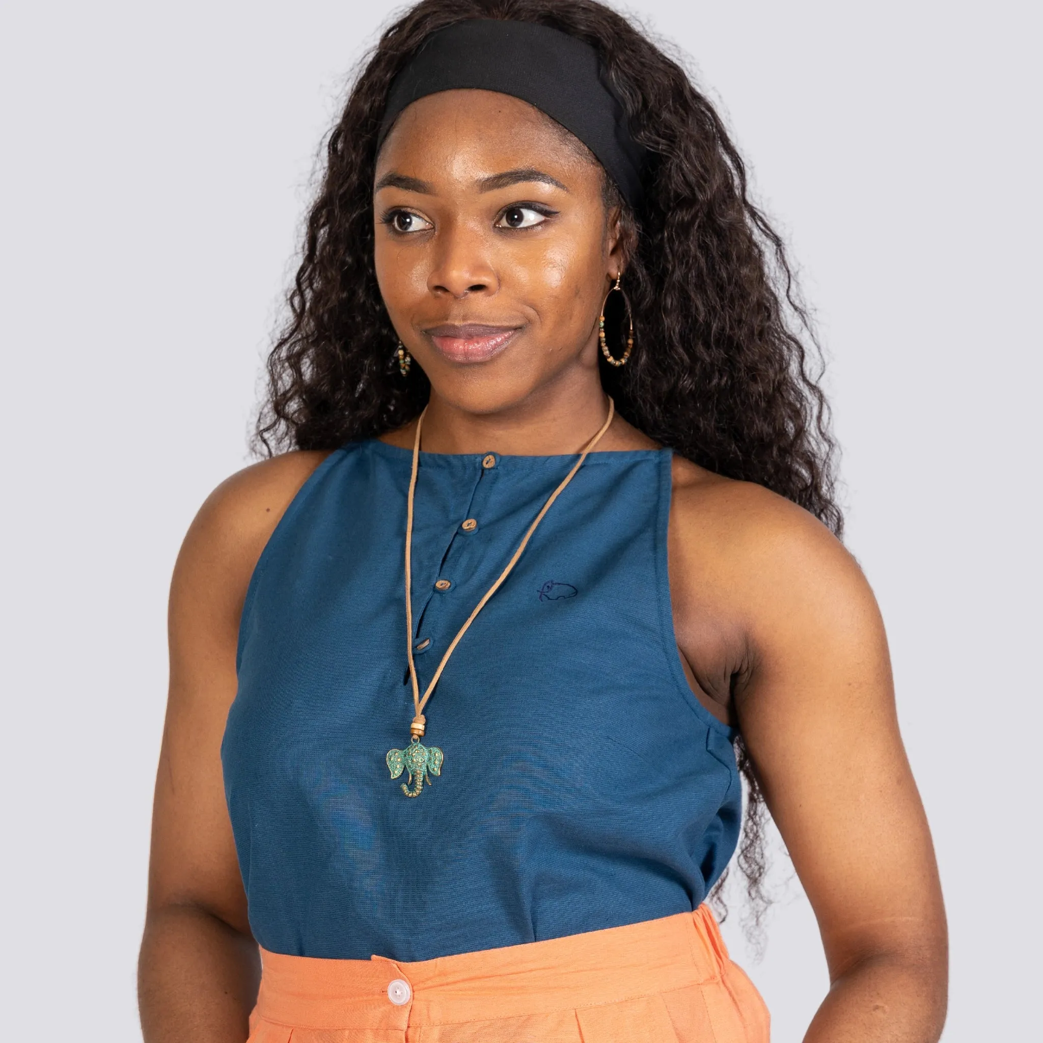 Ethically Made Essential: Indigo Halter Top