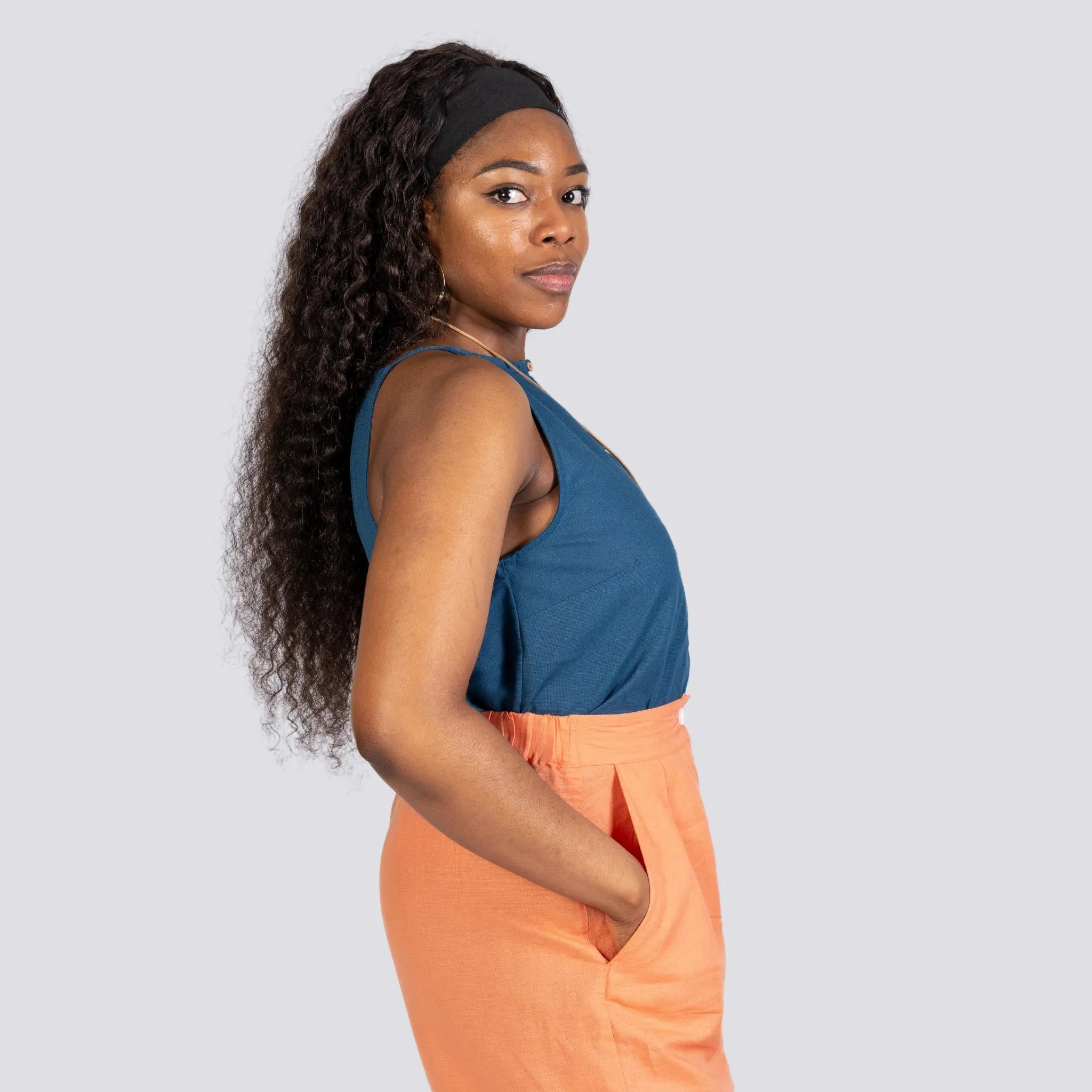 Ethically Made Essential: Indigo Halter Top