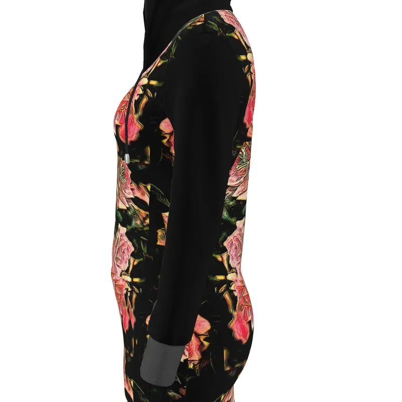 Floral Embosses: Roses 06-01 Designer Hoodie Dress