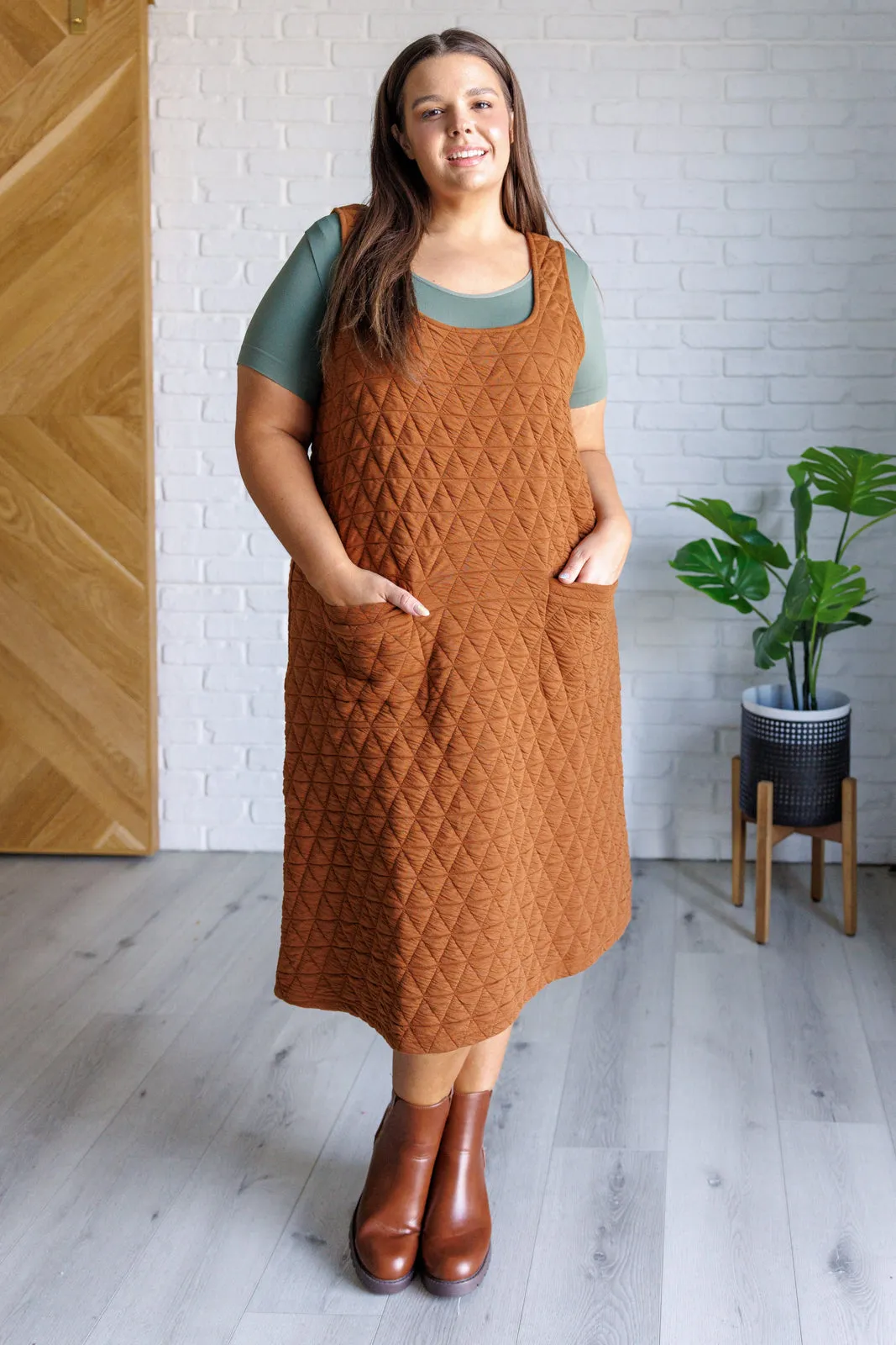 Free Falling Quilted Midi Dress