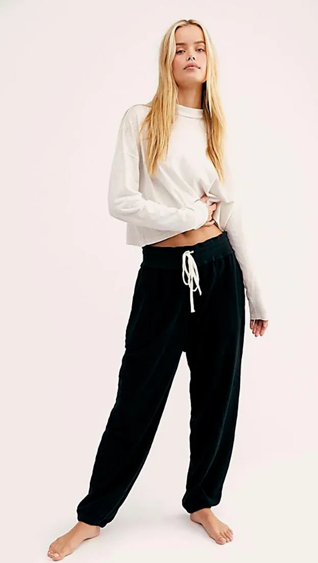 Free People Slouch Jogger Pants Black